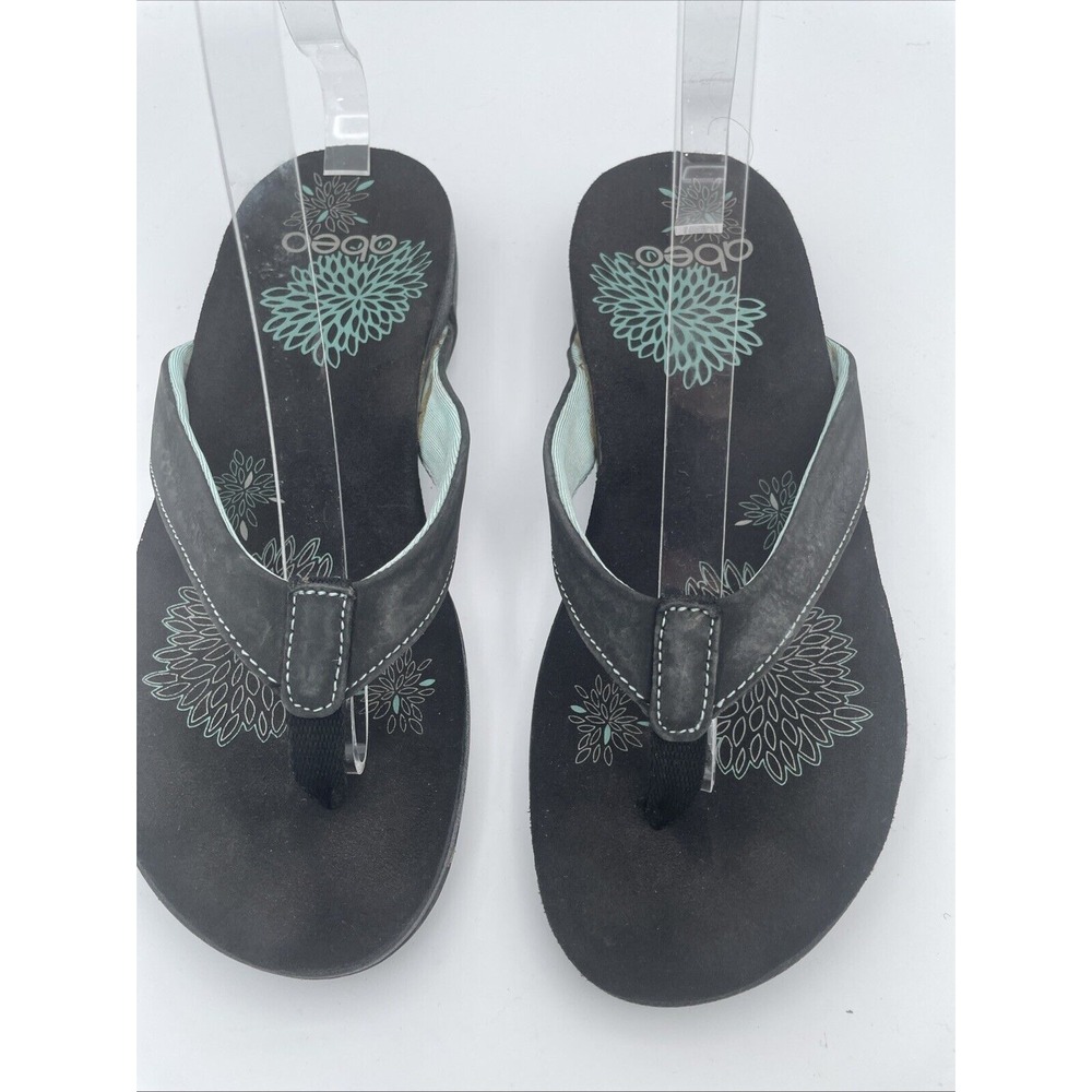 Abeo Size Womens Size 7 Flip Flop Sandals Black/Green